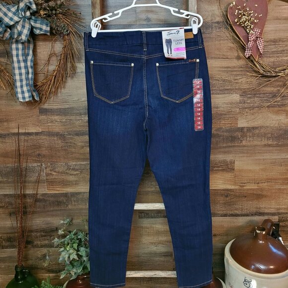 Seven7 Jeans Size 14 Tummyless High Rise Skinny Montreal Dark Wash NWT - Picture 2 of 13